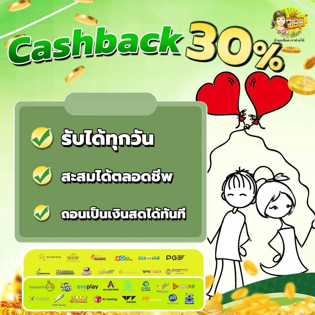 รับเงินคืน 30% BY มานี มี สล็อต